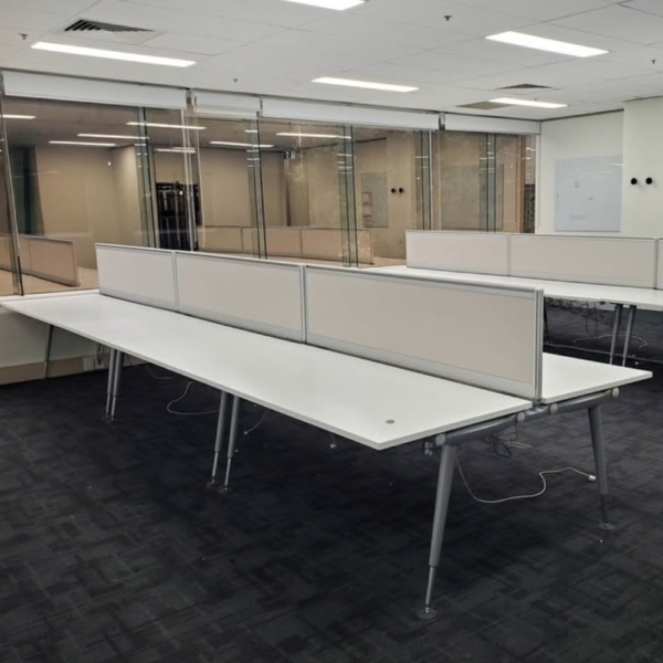 Herman Miller Office Workstations / Back-to-Back Desks with Dividers